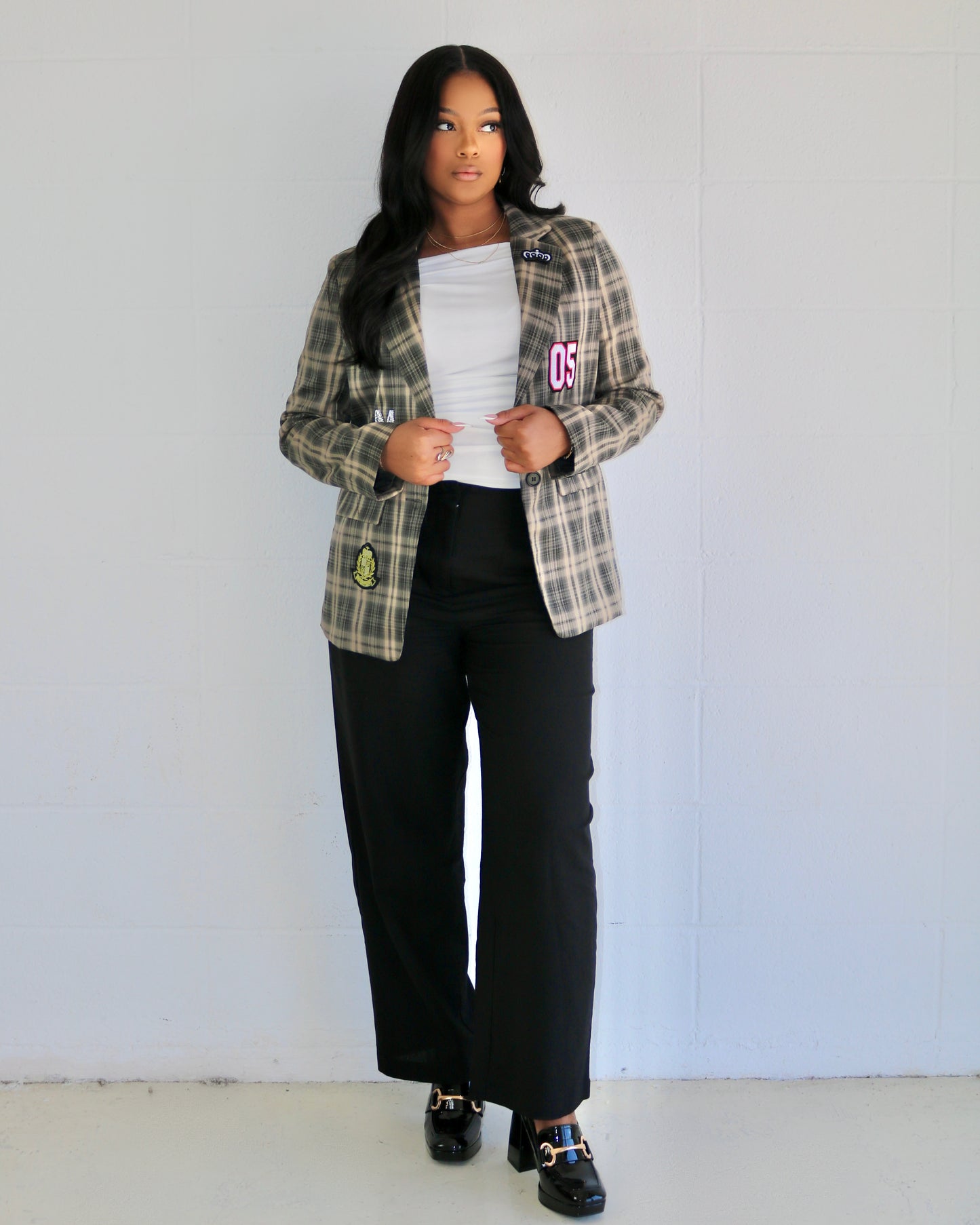 Ambitious Plaid Blazer